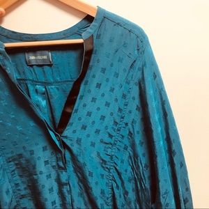 Zadig&Voltaire silk dark teal blouse size Medium